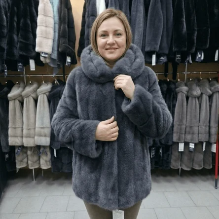 полушубок норковый , модель кулиска